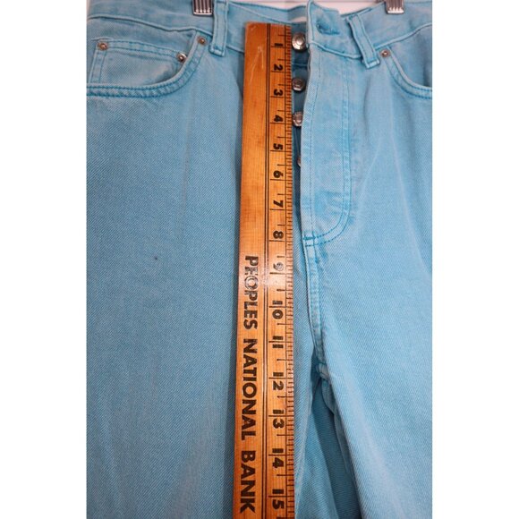 Topshop Womens Light Blue Denim Straight Leg Jeans UK 12 / US 30 With Side Slits - Picture 4 of 15